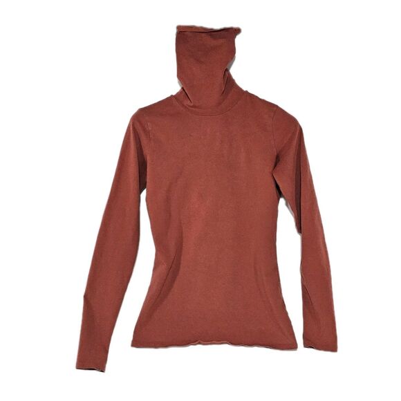 Peruvian Connection Extreme T-Neck Small Whiskey Orange Turtleneck Pima Cotton - Picture 4 of 11